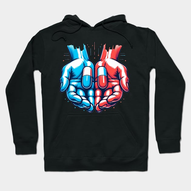 Blue or Red? Hoodie by Jason's Finery